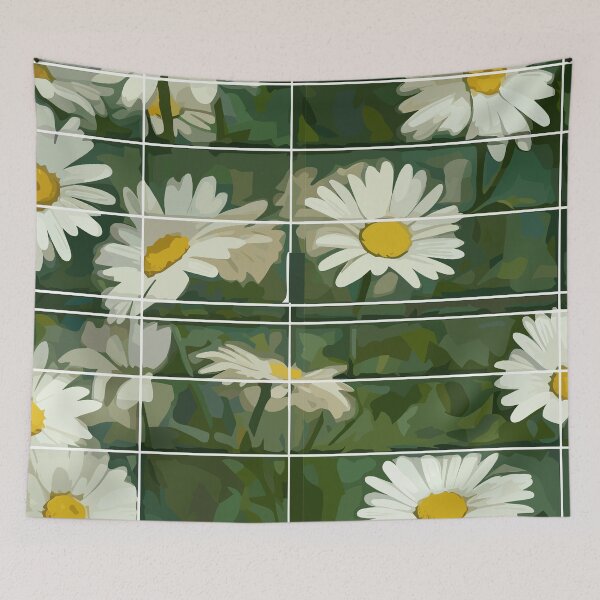 Item preview, Green Background with Daisy Flowers designed and sold by TopArtsy.