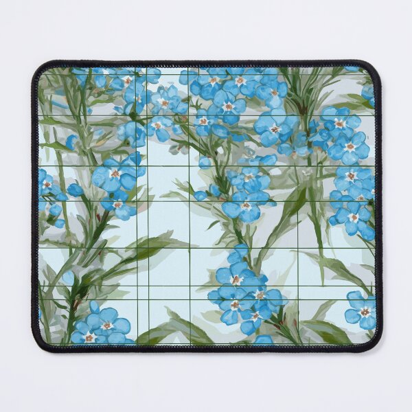 Item preview, Rectangle Grids with Forget-Me-Not Flowers designed and sold by TopArtsy.