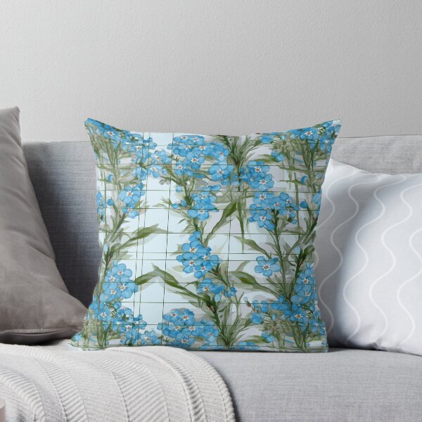 Item preview, Rectangle Grids with Forget-Me-Not Flowers designed and sold by TopArtsy.