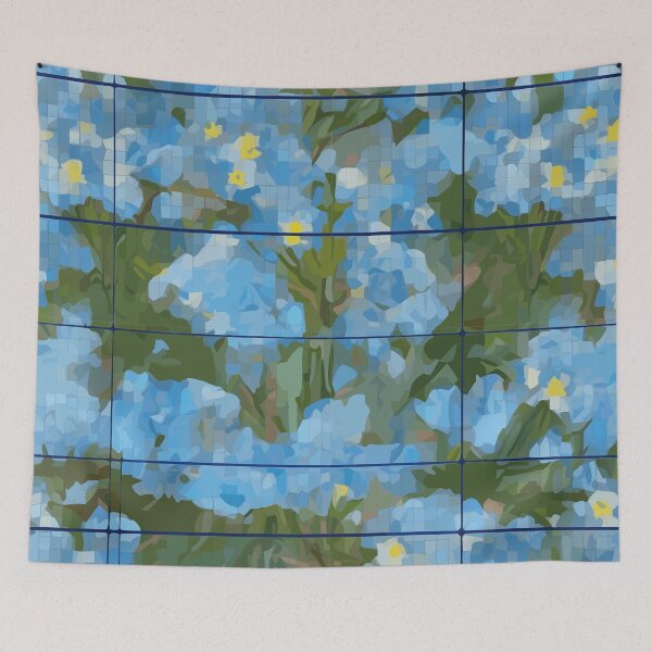 Item preview, Mosaic Art with Forget-Me-Not Flowers designed and sold by TopArtsy.