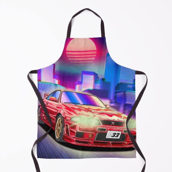 Item preview, Synthwave Red Nissan Skyline GT-R R33 designed and sold by JDM Guyvit.