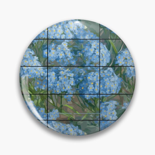 Item preview, Impressionist Forget-Me-Not Flowers in Symmetric Grids designed and sold by TopArtsy.