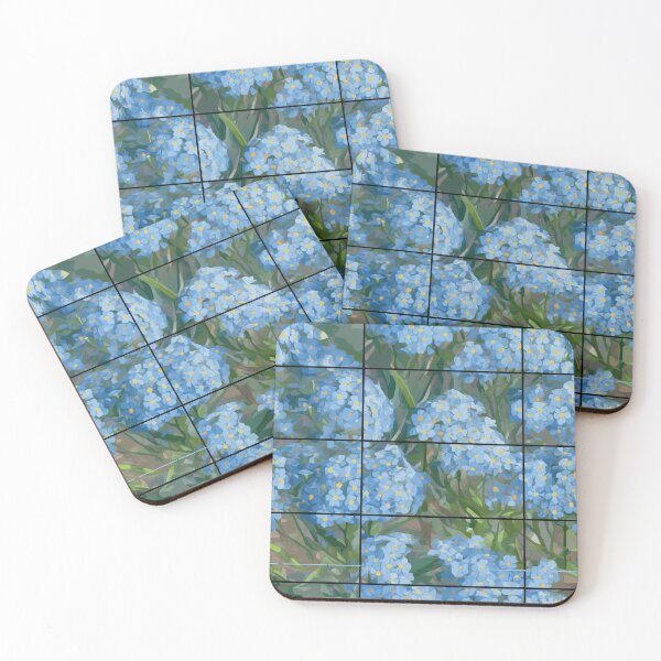 Item preview, Impressionist Forget-Me-Not Flowers in Symmetric Grids designed and sold by TopArtsy.