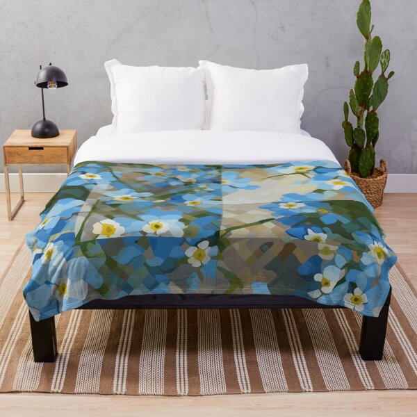 Item preview, Disjointed Grids with Forget-Me-Not Vector Art designed and sold by TopArtsy.