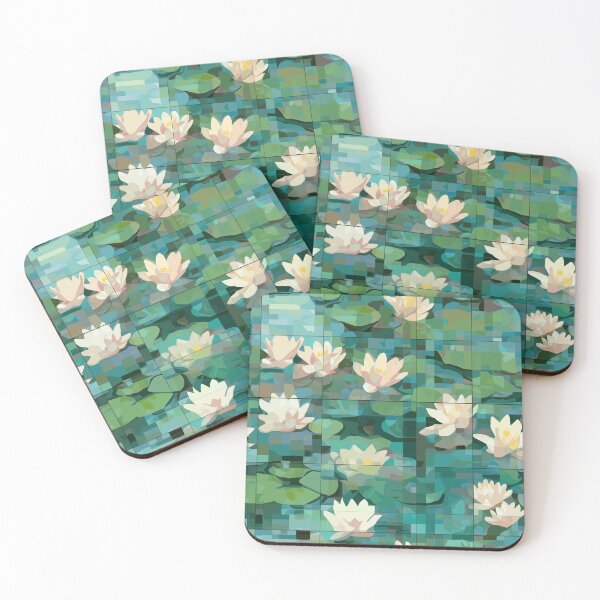 Item preview, Lotus Flowers with Green Pads Background designed and sold by TopArtsy.