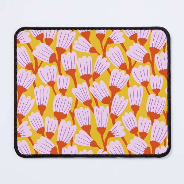 Item preview, Happy blossom flower pattern in lavender and yellow designed and sold by Illustrated by Nat.