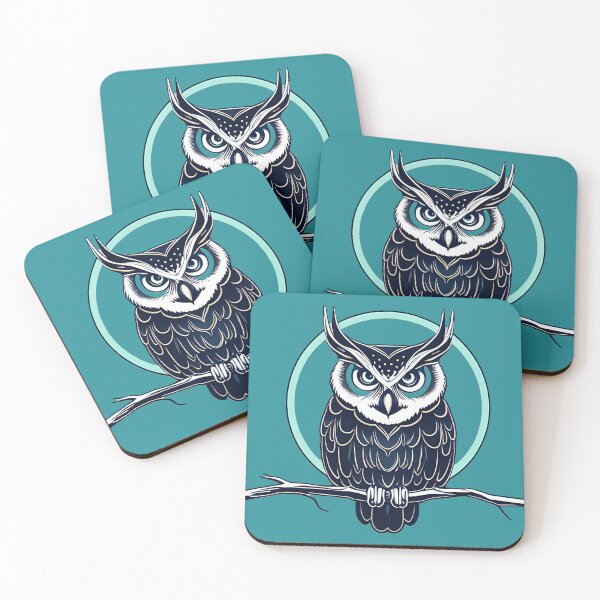 Item preview, Neon Cyan Owl - Duked out Logo - Digital Art designed and sold by SnoopyTF.