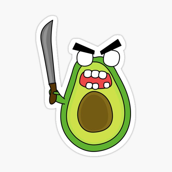 angry zombie avocado Sticker