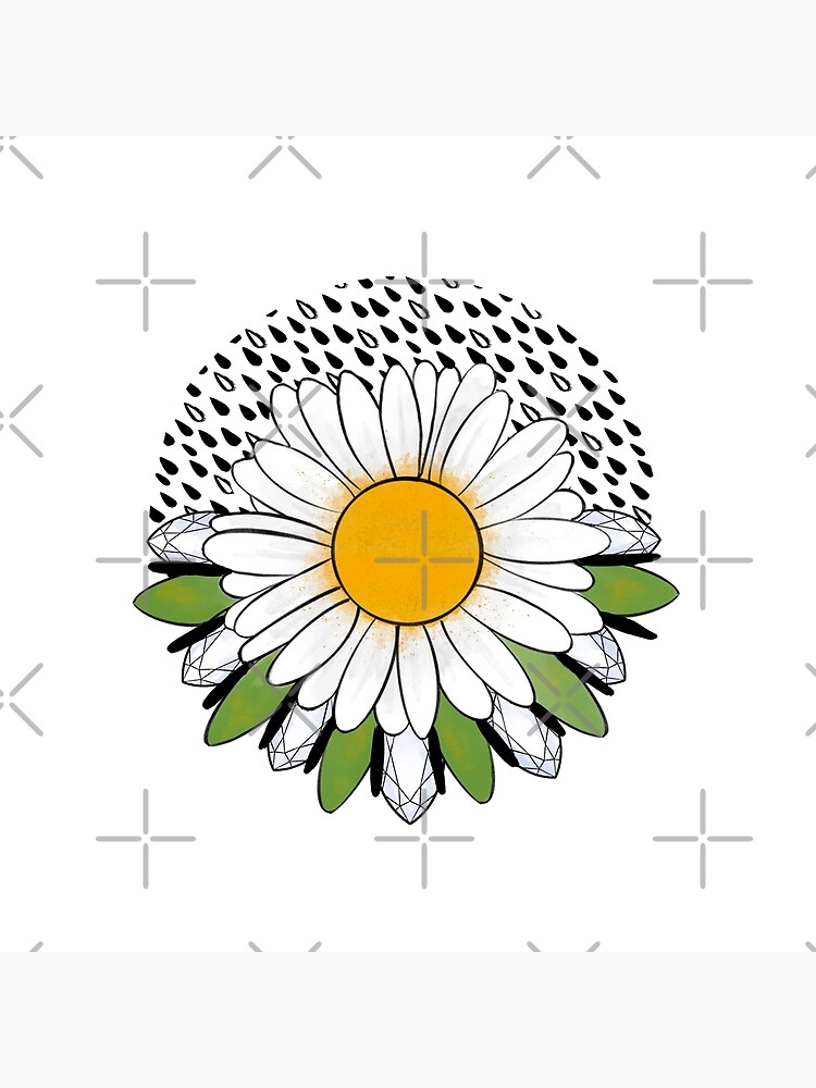 Daisy and Diamond April Birth Flower and April Birthstone Art Board Print