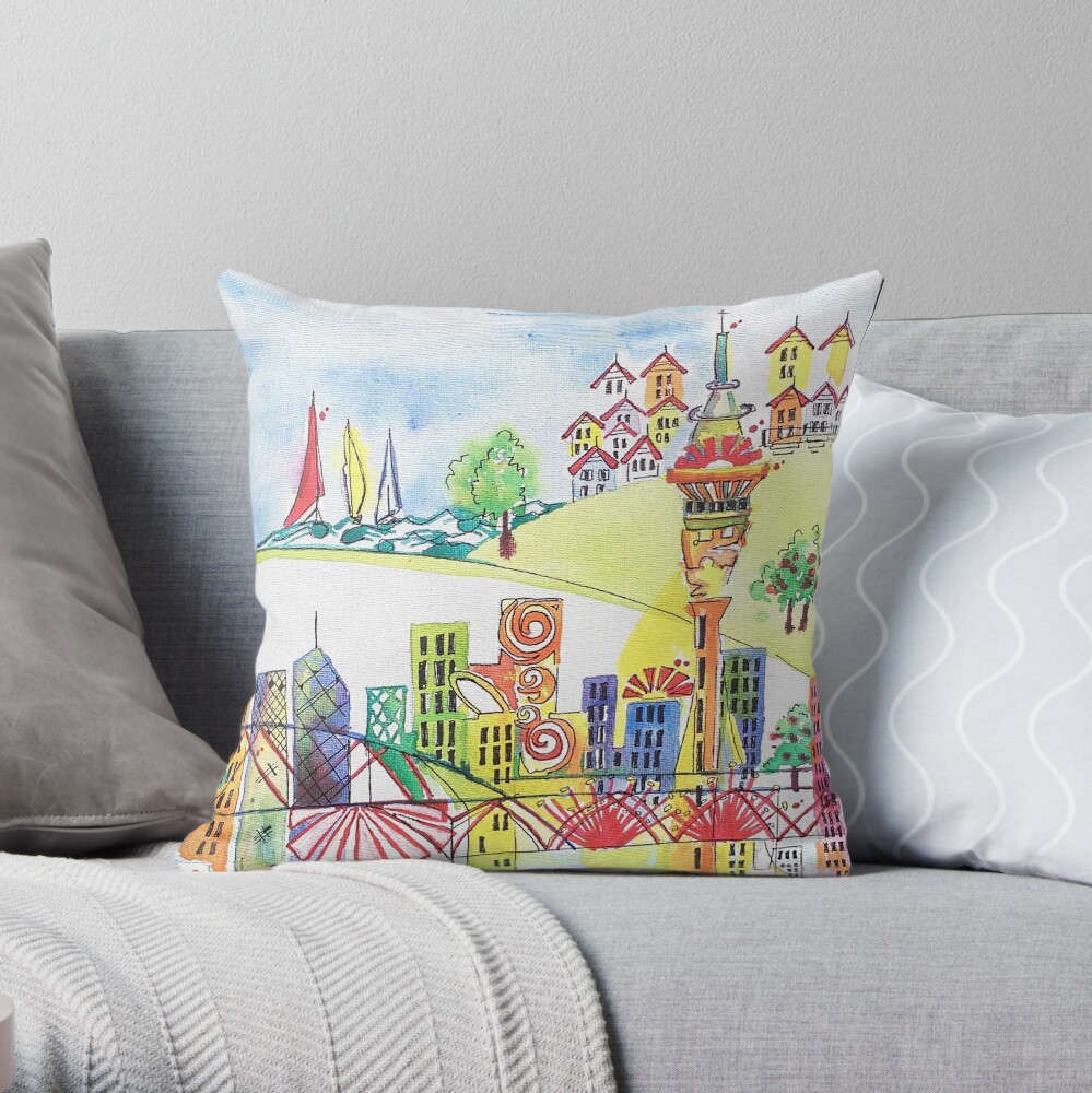 Auckland cityscape Throw Pillow