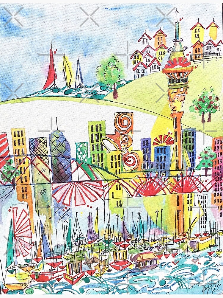 Auckland cityscape by milesdesignart