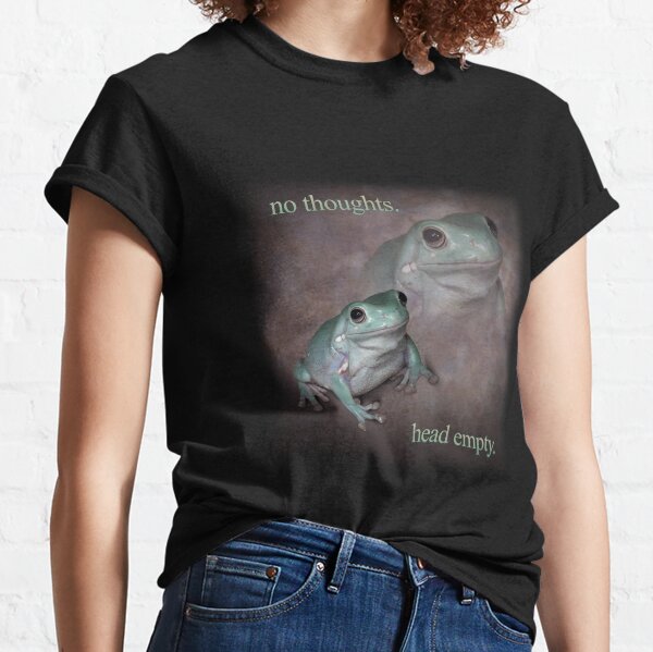 pas de pensées tête grenouille vide art des mots rétro meme T-shirt classique