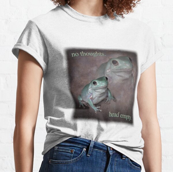 pas de pensées tête grenouille vide art des mots rétro meme T-shirt classique