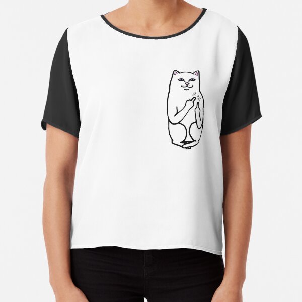 F U Cat Chiffon Top