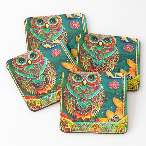 Item preview, Emerald Owl on a Branch designed and sold by vimpizas.