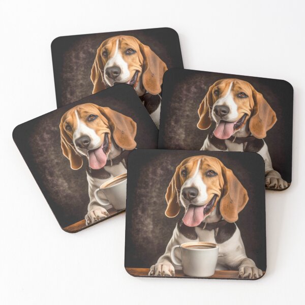 Item preview, Perky Pup: Adorable American Foxhound Coffee Art for Caffeine Lovers designed and sold by ClawedCreations.