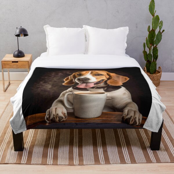Artikelvorschau, Perky Pup: Entzückende American Foxhound Coffee Art für Koffeinliebhaber entworfen und verkauft von ClawedCreations.