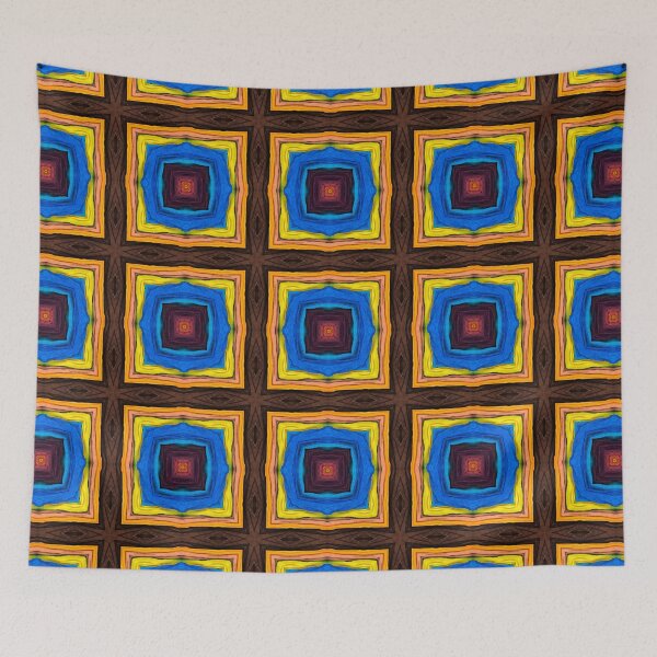 Artikelvorschau, Brightly Dyed Colorful Fabric Kaleidoscope Pattern 6 entworfen und verkauft von Swabcraft.