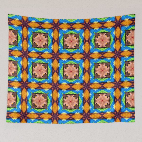 Artikelvorschau, Brightly Dyed Colorful Fabric Kaleidoscope Pattern 12 entworfen und verkauft von Swabcraft.