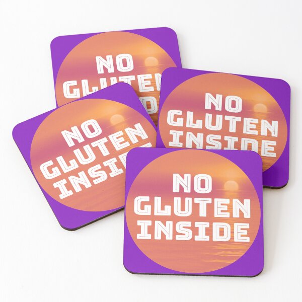 Artikelvorschau, 1970er Retro Sonnenuntergang und Ozean mit Zitat - kein Gluten im Inneren T-Shirt entworfen und verkauft von Paul Corps.