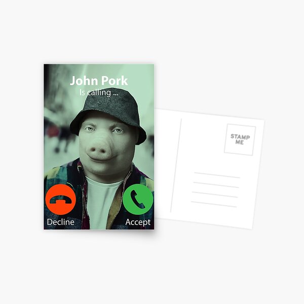 John Pork Is Calling Meme Sticker for Sale by austriforest