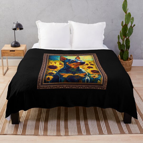 Item preview, Miniature Pinscher Sunflower Painting Adorable Dog designed and sold by rafaeltto.