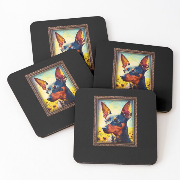 Item preview, Miniature Pinscher Sunflower Painting Adorable Dog designed and sold by rafaeltto.