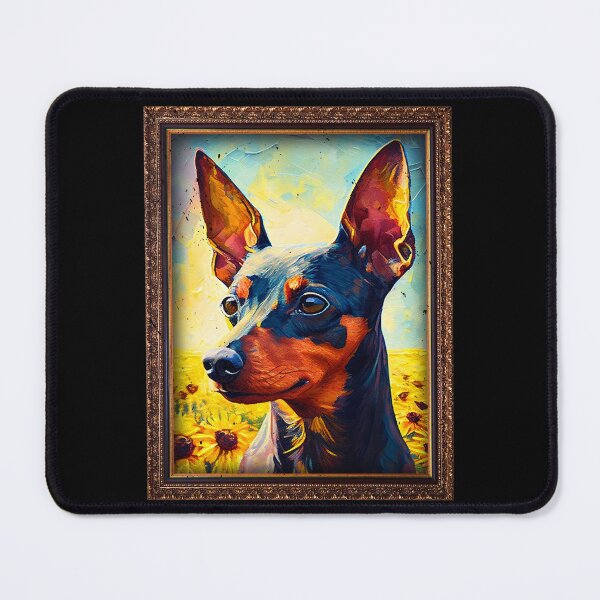 Item preview, Miniature Pinscher Sunflower Painting Adorable Dog designed and sold by rafaeltto.