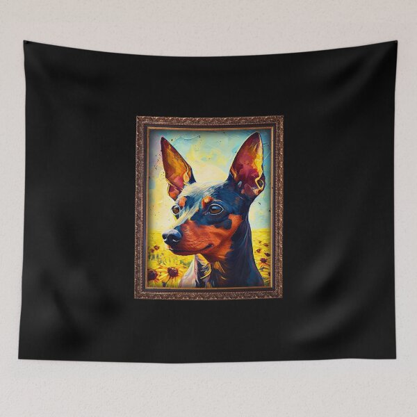 Item preview, Miniature Pinscher Sunflower Painting Adorable Dog designed and sold by rafaeltto.