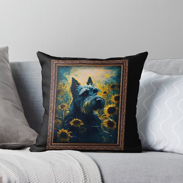 Item preview, Miniature Schnauzer Sunflower Painting Adorable Dog designed and sold by rafaeltto.