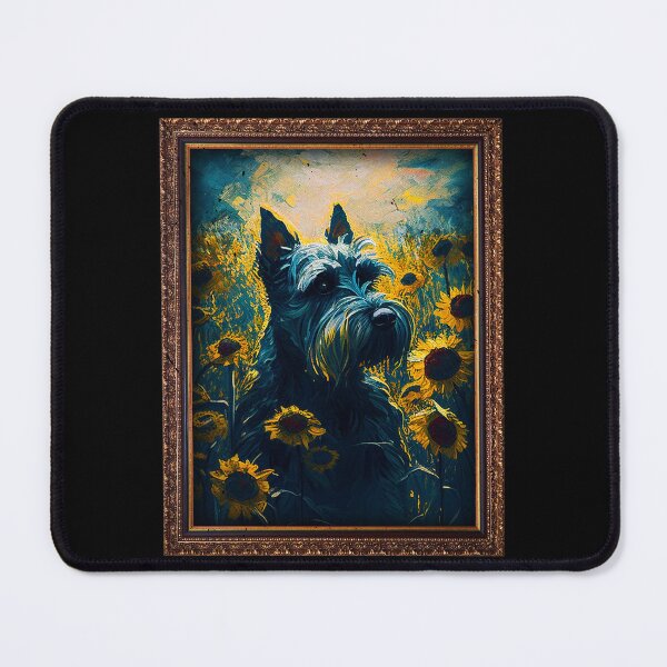 Item preview, Miniature Schnauzer Sunflower Painting Adorable Dog designed and sold by rafaeltto.