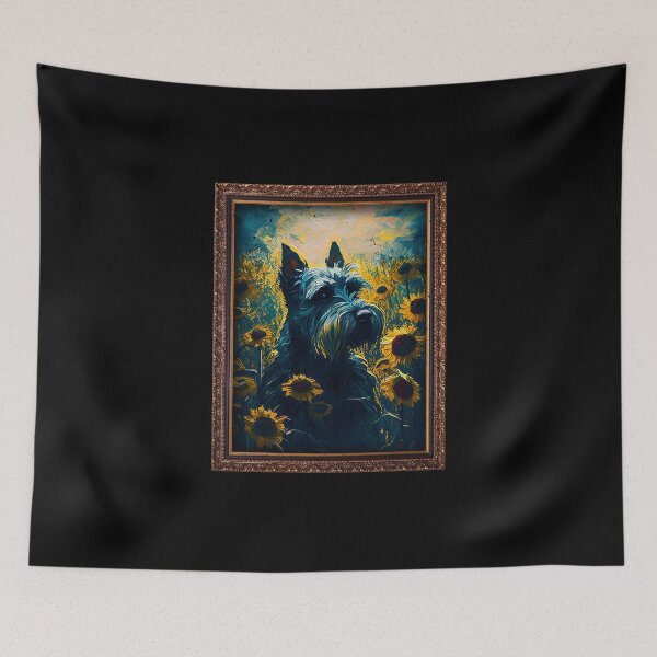 Item preview, Miniature Schnauzer Sunflower Painting Adorable Dog designed and sold by rafaeltto.