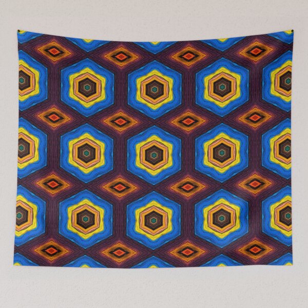 Artikelvorschau, Brightly Dyed Colorful Fabric Kaleidoscope Pattern 25 entworfen und verkauft von Swabcraft.