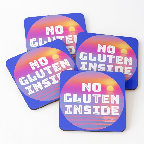 Artikelvorschau, Retro-Sonnenuntergang-Design der 1970er Jahre mit dem Spruch No Gluten Inside T-Shirt entworfen und verkauft von Paul Corps.