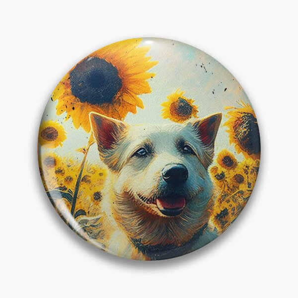 Item preview, Mutt Sunflower Painting Adorable Dog designed and sold by rafaeltto.