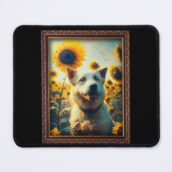 Item preview, Mutt Sunflower Painting Adorable Dog designed and sold by rafaeltto.