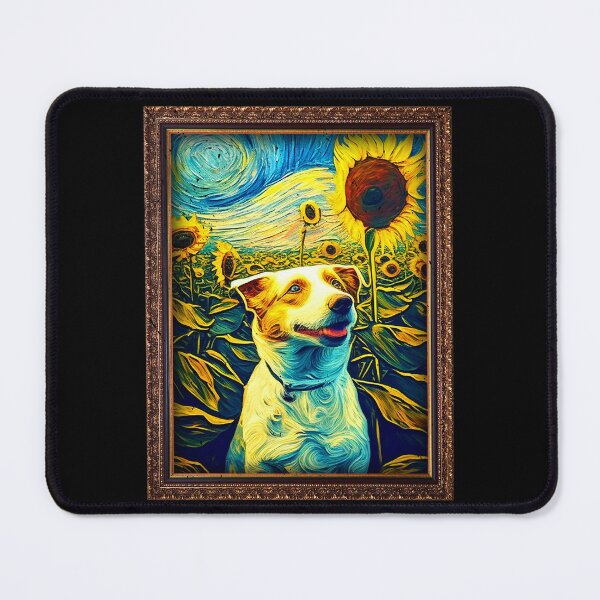 Item preview, Mutt Sunflower Painting Adorable Dog designed and sold by rafaeltto.