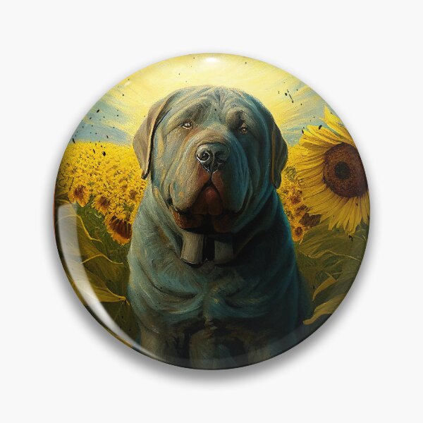Item preview, Neapolitan Mastiff Sunflower Painting Adorable Dog designed and sold by rafaeltto.