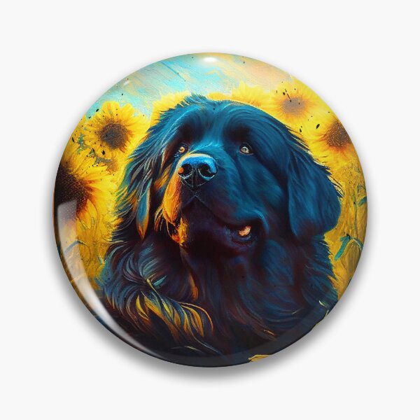 Item preview, Newfoundland Sunflower Painting Adorable Dog designed and sold by rafaeltto.
