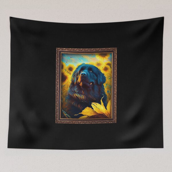 Item preview, Newfoundland Sunflower Painting Adorable Dog designed and sold by rafaeltto.