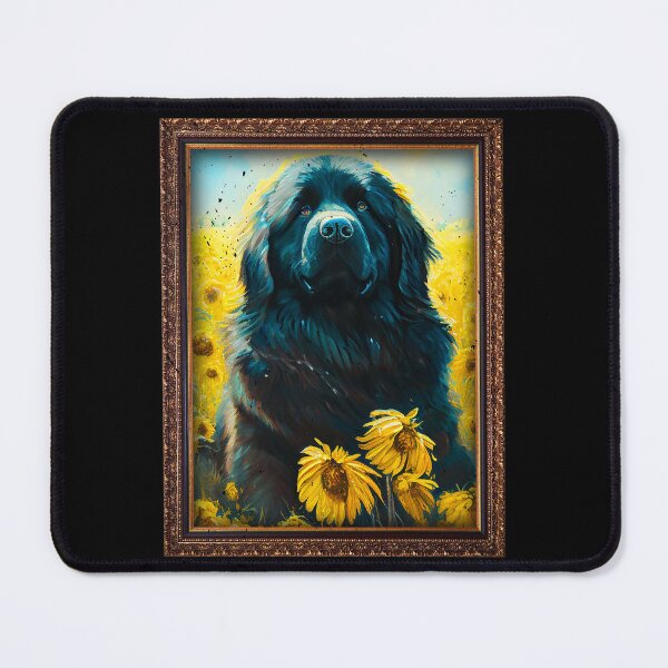 Item preview, Newfoundland Sunflower Painting Adorable Dog designed and sold by rafaeltto.