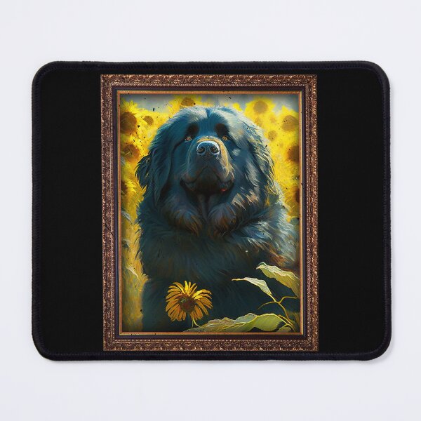 Item preview, Newfoundland Sunflower Painting Adorable Dog designed and sold by rafaeltto.