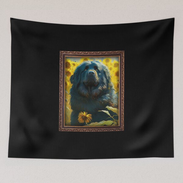 Item preview, Newfoundland Sunflower Painting Adorable Dog designed and sold by rafaeltto.