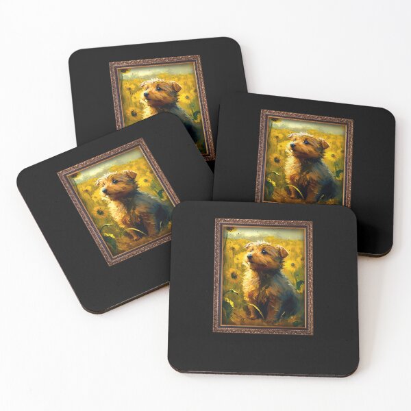 Item preview, Norfolk Terrier Sunflower Painting Adorable Dog designed and sold by rafaeltto.