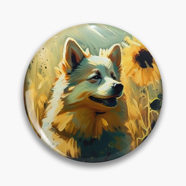 Item preview, Norwegian Buhund Sunflower Painting Adorable Dog designed and sold by rafaeltto.