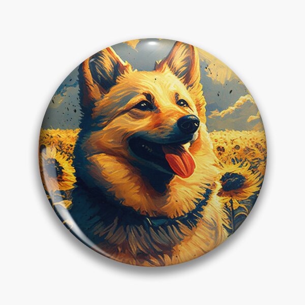 Item preview, Norwegian Buhund Sunflower Painting Adorable Dog designed and sold by rafaeltto.