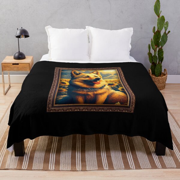 Item preview, Norwegian Buhund Sunflower Painting Adorable Dog designed and sold by rafaeltto.
