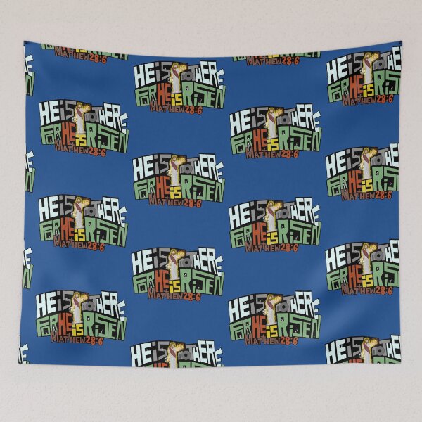Item preview, Matthew 28:6: He is not here, for He is risen! - Blue designed and sold by lifewithjuan.