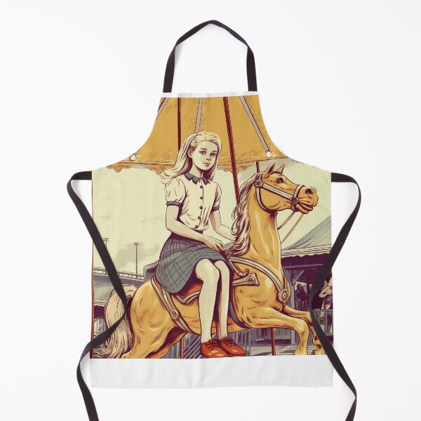 Item preview, The vintage girl on a carousel ( White Color ) designed and sold by SMALL BEAR ART.