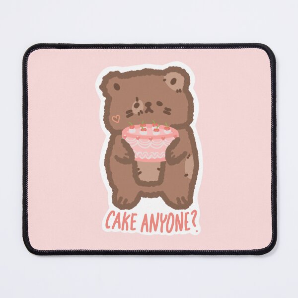 Item preview, Kawaii teddy bear with cake, Cake anyone, anyone want cake, let them eat cake, bear with cake, bear cake, brown bear, bear with stiches, pink teddy bear, teddy bear picnic, kawaii cake designed and sold by TeddyBearPicnic.